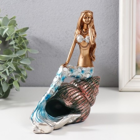 Souvenir Polystone "Mermaid on the shell" mix 14x8.3x18 cm-1