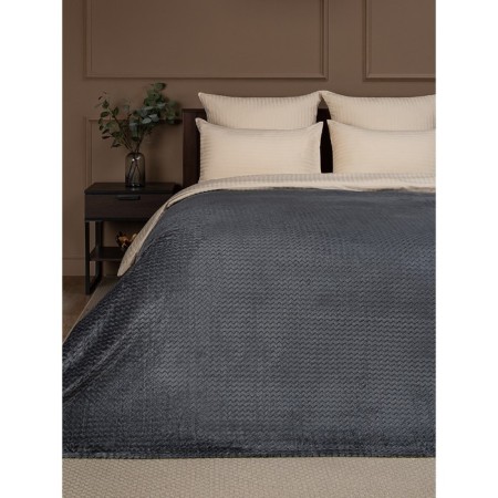 Texrepublic blanket, size 200x220 cm, gray color