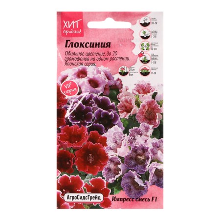 Gloxinia flowers "Impress F1 mixture", 5 pcs