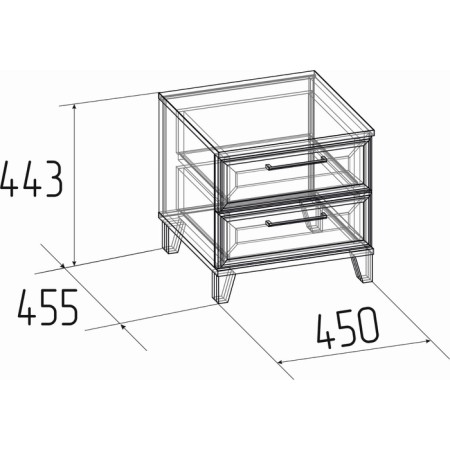 Cleat cabinet Aurelio 41, 450 × 455 × 443 mm, color Anthracite / Blackwood satin-2