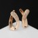 Earrings with rhinestones "Magic" curl, white color in gold