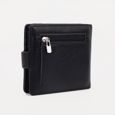 Women's wallet on the button, black color-1