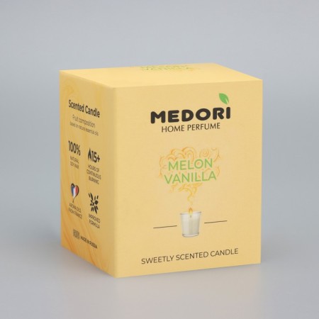 Свеча ароматическая в стакане MEDORI "Melon Vanilla", дыня и ваниль-5