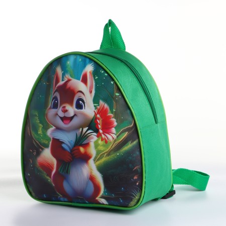 Children's backpack on the zipper "chosen", the color is green-3