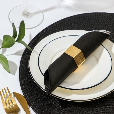 NOBLE napkin ring, 5 × 4 × 2.5 cm, gold color-1