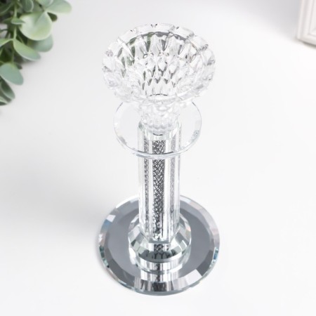 Glass of glass on1 candle "Pattern bud" on the leg D = 2 and 4 cm 7.7x7.7x17 cm-2