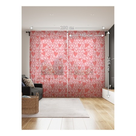 Photo "many hearts", size 145x265 cm, 2 pcs-1