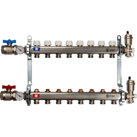 Collector Group Stout SMS 0912 000008, 1 "x3/4", 8 outputs, without consumables, stainless steel steel