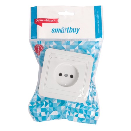 Smartbuy "Mars" socket, single, 10 A, without grounding, white-2