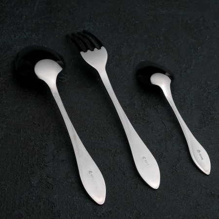 A set of cutlery "Wave", 18 items, cardboard box, silver color-1