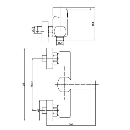 Shower mixer Cersanit Smart A63049-8