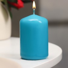 Candle - cylinder, 4 × 6 cm, 9 hours, turquoise