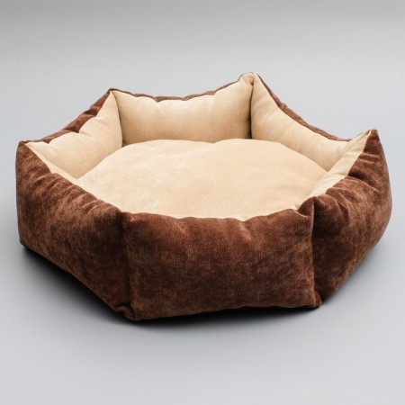 Hexagonal bed, 52 x 50 x 15 cm, microvelvet, mix-1