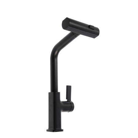 ACCOONA A5490F-9 kitchen mixer, with retractable watering can, pour 27 cm, brass, black-3