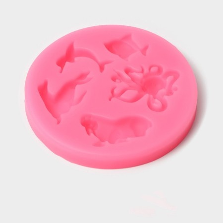 Mold "Sea Friends", silicone, d = 8.3 cm, color mix-1