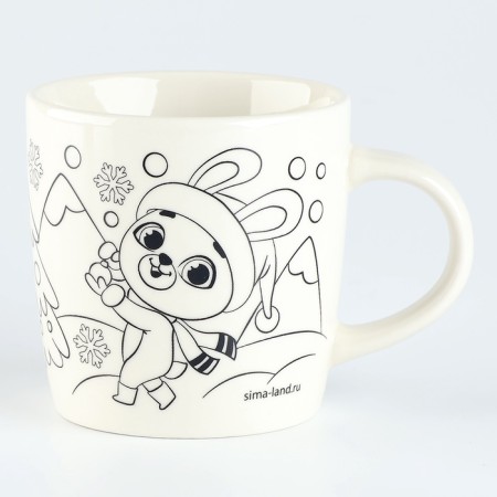 New Year's set for creativity. Mug for coloring "New Year! Bunny "with a soft toy, 300 ml-2