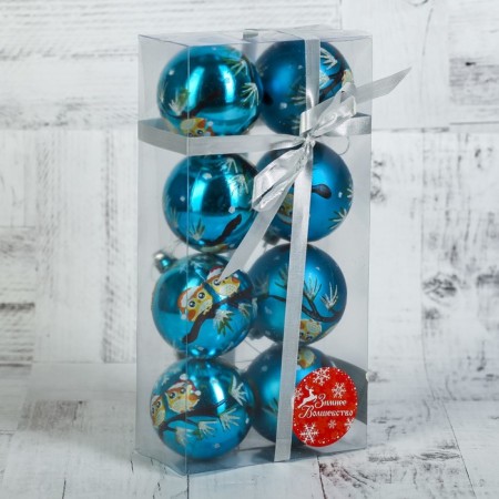 Set of balls plastic D-6 cm, 8 pcs "Zavodi" blue-1