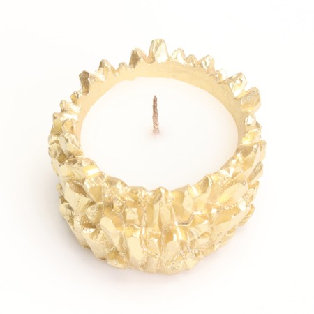 Candle "Crystals" in a candlestick of gypsum, 6x4cm, gold-2