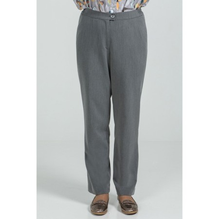 Female trousers, size 58, gray color-1