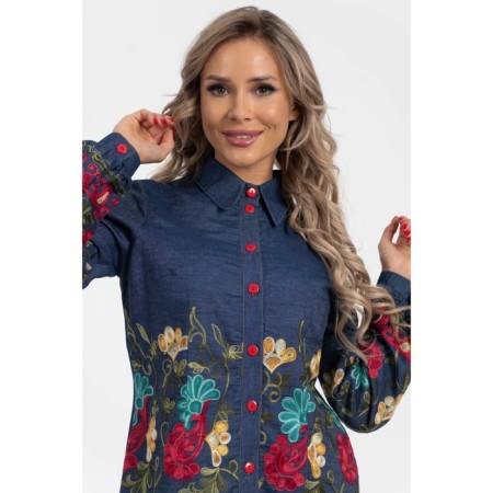 Female blouse, size 42, blue color-4