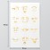 Stickers (stickers) "Smiley" 10x15 cm, color gold, 5-307