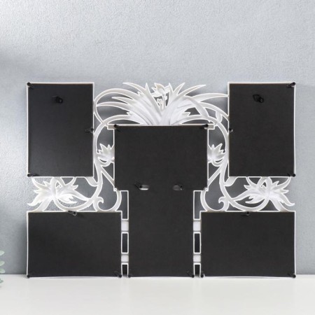 Photo frame plastic in 6 photos 10x15 cm "African lily" white 36x49 cm-2