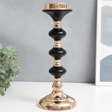 Summary Metal for 1 candle "Black Night" gold 30x11x11 cm-1