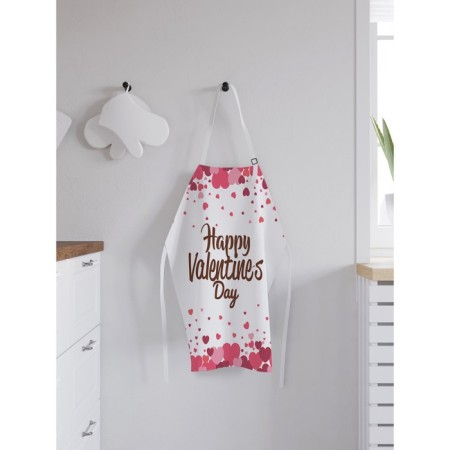 Apron of a kitchen with a photo print "Valentine's Day", adjustable, size OS-1