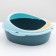 A rounded toilet round 48.2 x 40.5 x 25.5 cm, blue/blue