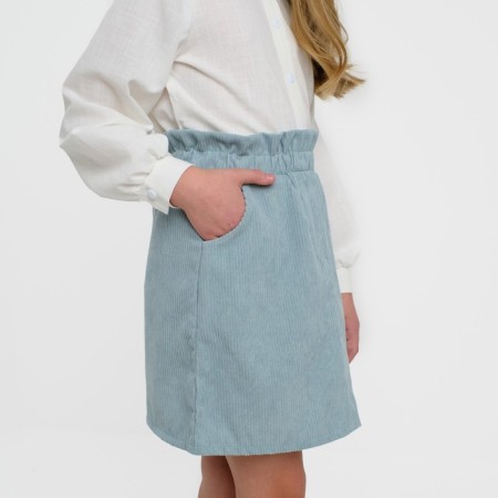 Children's skirt KAFTAN "Velvet", p. 32 (110-116), gray-blue-1