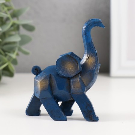 Souvenir Polystone "Blue Elephant" 3x8x8.5 cm-3