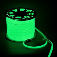 Flexible Neon Luazon Lighting 16 mm D-shaped, IP65, 50 m, SMD2835, 120 LED/m, 220 V, Green glow glow