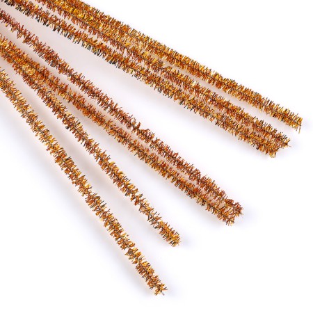 Wire with pile for crafts "Shine", set 50 pcs, size 1 pc: 30 × 0.6 cm, gold color-1