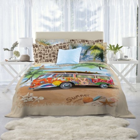 Bedding duet Bus, size 215x240 cm, 145x210 cm - 2 pcs, 50x70 cm - 2 pcs, 70x70 cm - 2 pcs