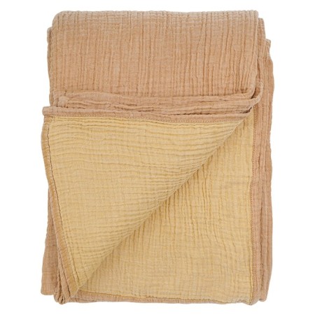 Bilateral veil of muslin color Essential ocher, size 180x250 cm-5