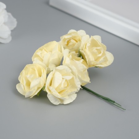 Decorative flower for creativity "Rose" pale yellow-1