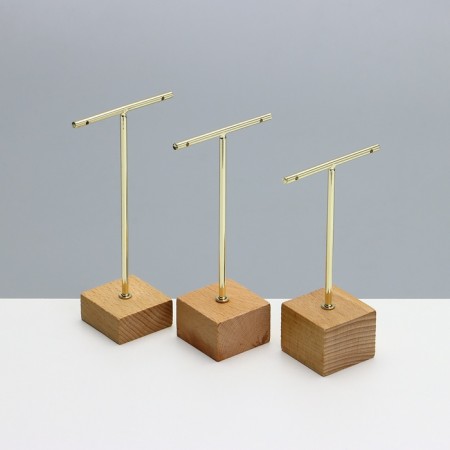 T-shaped earrings stand, set of 3 pcs., 16, 14, 11.5 cm, color gold-3