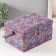 Casket for needlework "Drawn flowers on blue" 19x26x14.5 cm