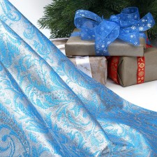 Locum for needlework, 50 x 50 cm, brocade, silver on blue