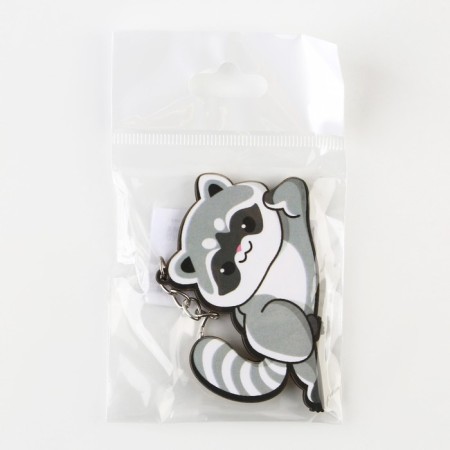 Key keychain wooden "raccoon" 4.7 x 6 cm-4