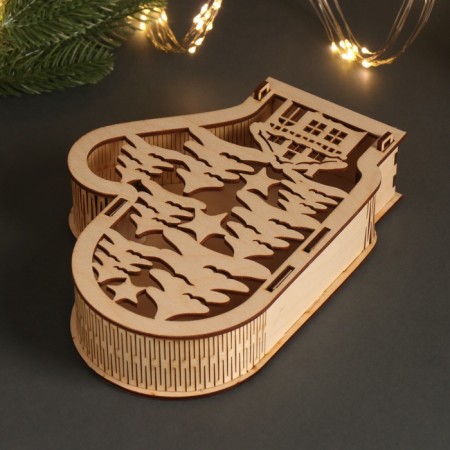 New Year's Basket-Varazhka "Christmas tree" 21x16x5 cm-2