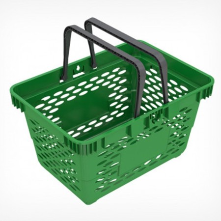 Basket plastic basket, 20 l, 2 plastic handles, green color-1