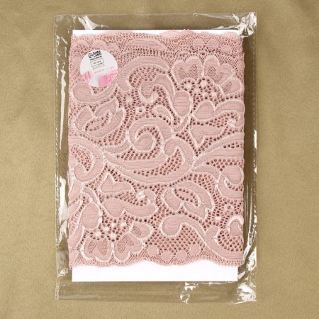 Lace elastic fabric, 170 mm × 2.7 ± 0.5 m, pink-beige color-4