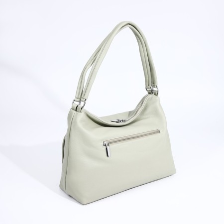 Luggage bag on lightning, 3 external pockets, the color is light green-1