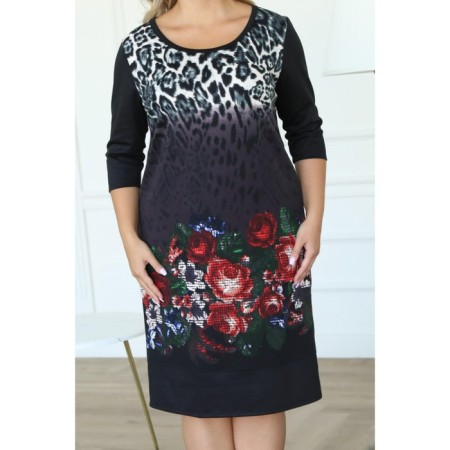 Female dress, size 52, black color-10