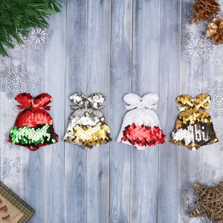 Soft suspension "Bell - festive overflow" 9*10 cm, mix-2