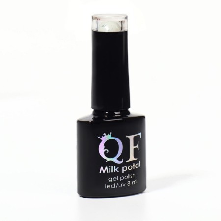 Gel nail polish, Milk Potal, 3 phase, 8ml, LED/UV, white/silver color (01)-8