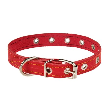 Collar leather single-layer dimensionless, 45 x 2 cm, Osh 18-39 cm, red-1