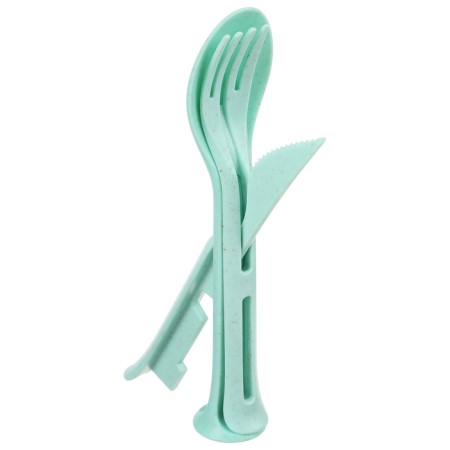 Set of cutting devices Maclay: spoon, fork, knife, plastic, green color-4