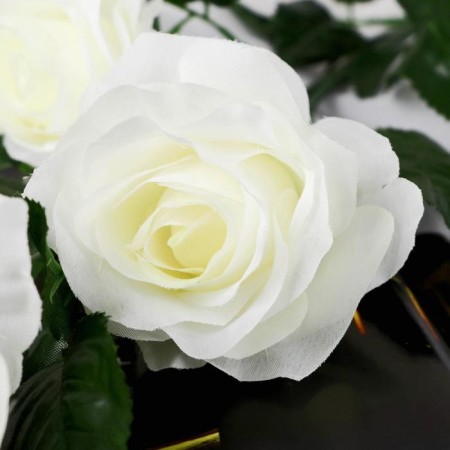 Artificial flowers "Rosa Jeanne" 10x61 cm, white-1